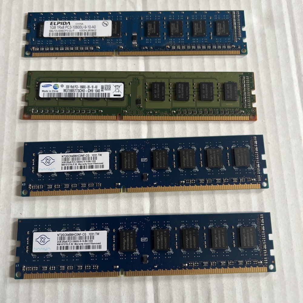 DDR3 Desktop RAM Lot Samsung Elpida Nanya PC3-10600U 1GB 2GB DIMM Memory